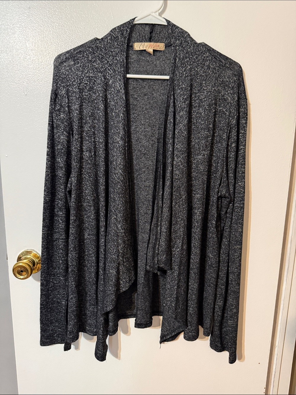 Everly Open-Front Draped Cardigan - Charcoal Gray